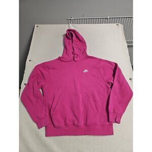 NIKE Pink Pullover Hoodie Sweatshirt Gymwear Running Hooded Kangaroo Pouch Sz M